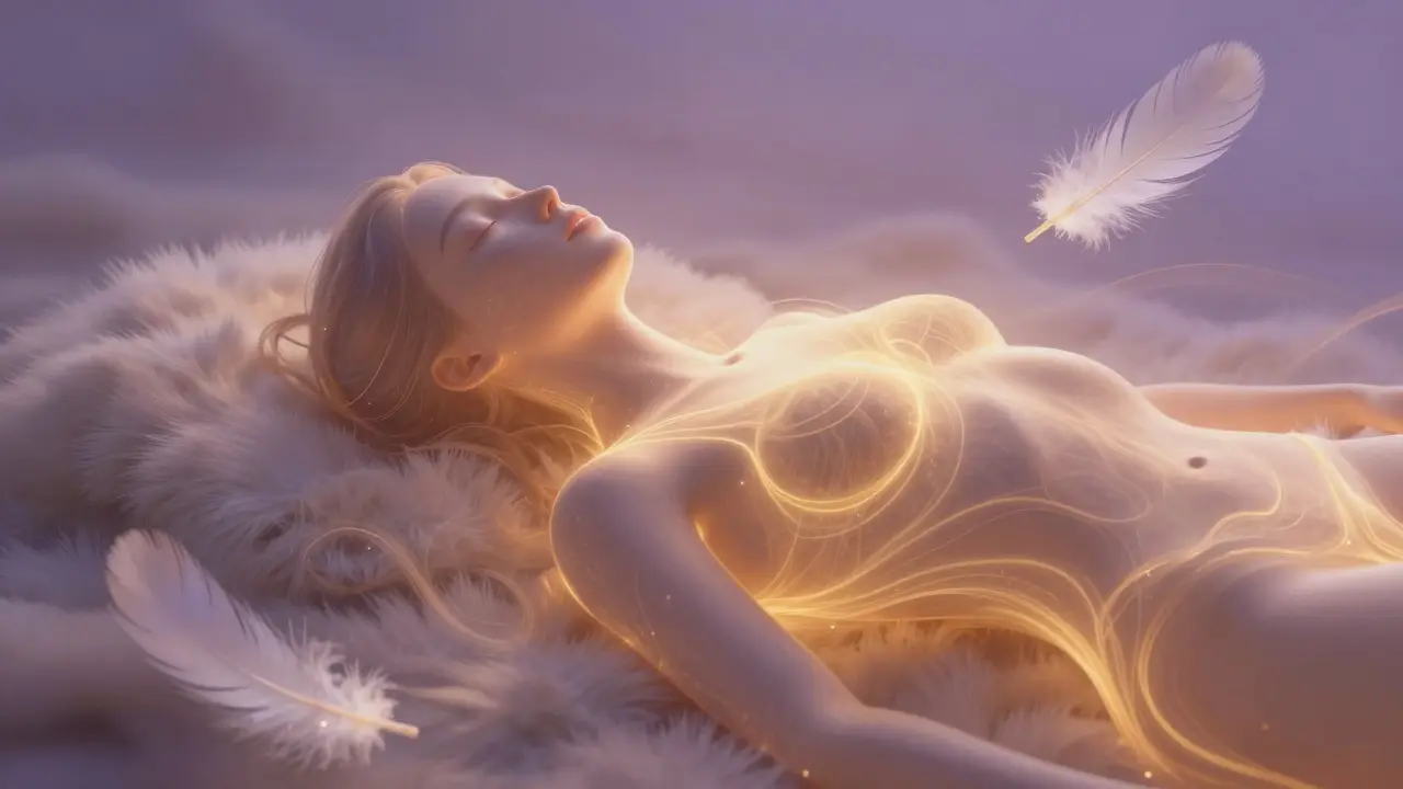 Konceptuální zobrazení energetického toku a jemných smyslných vjemů.