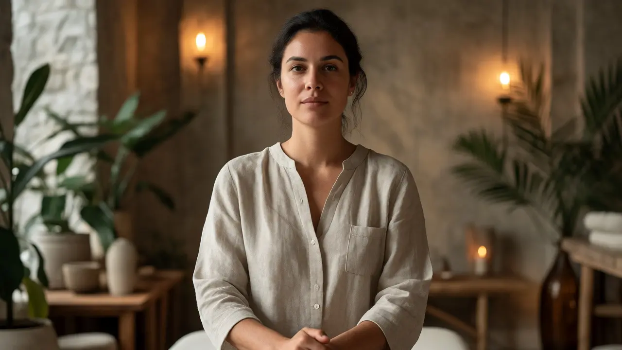 Profesionální masér v moderním studiu wellness